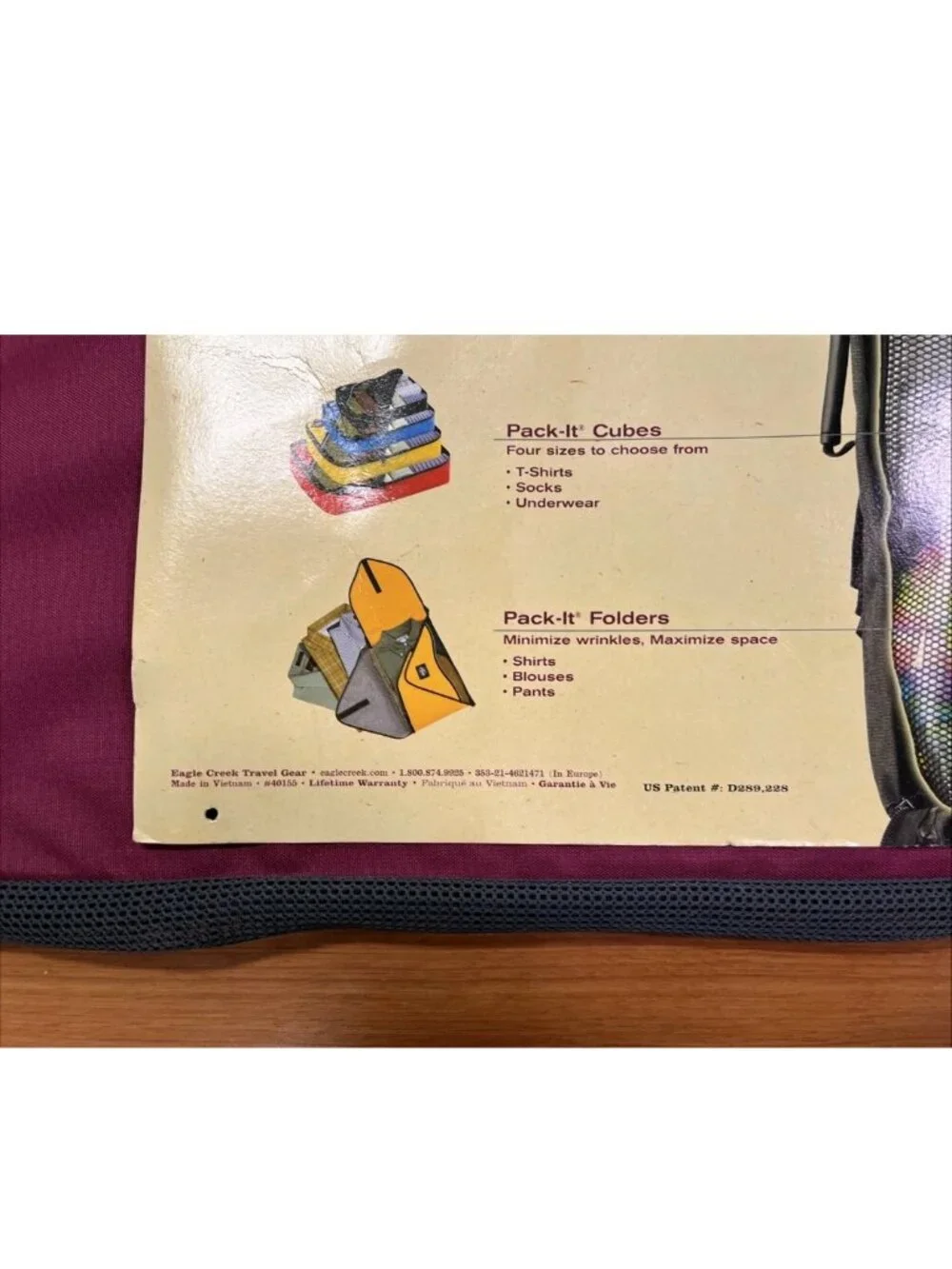 Eagle Creek Pack-It Folder 20 Large Cranberry Travel Organizer NWT